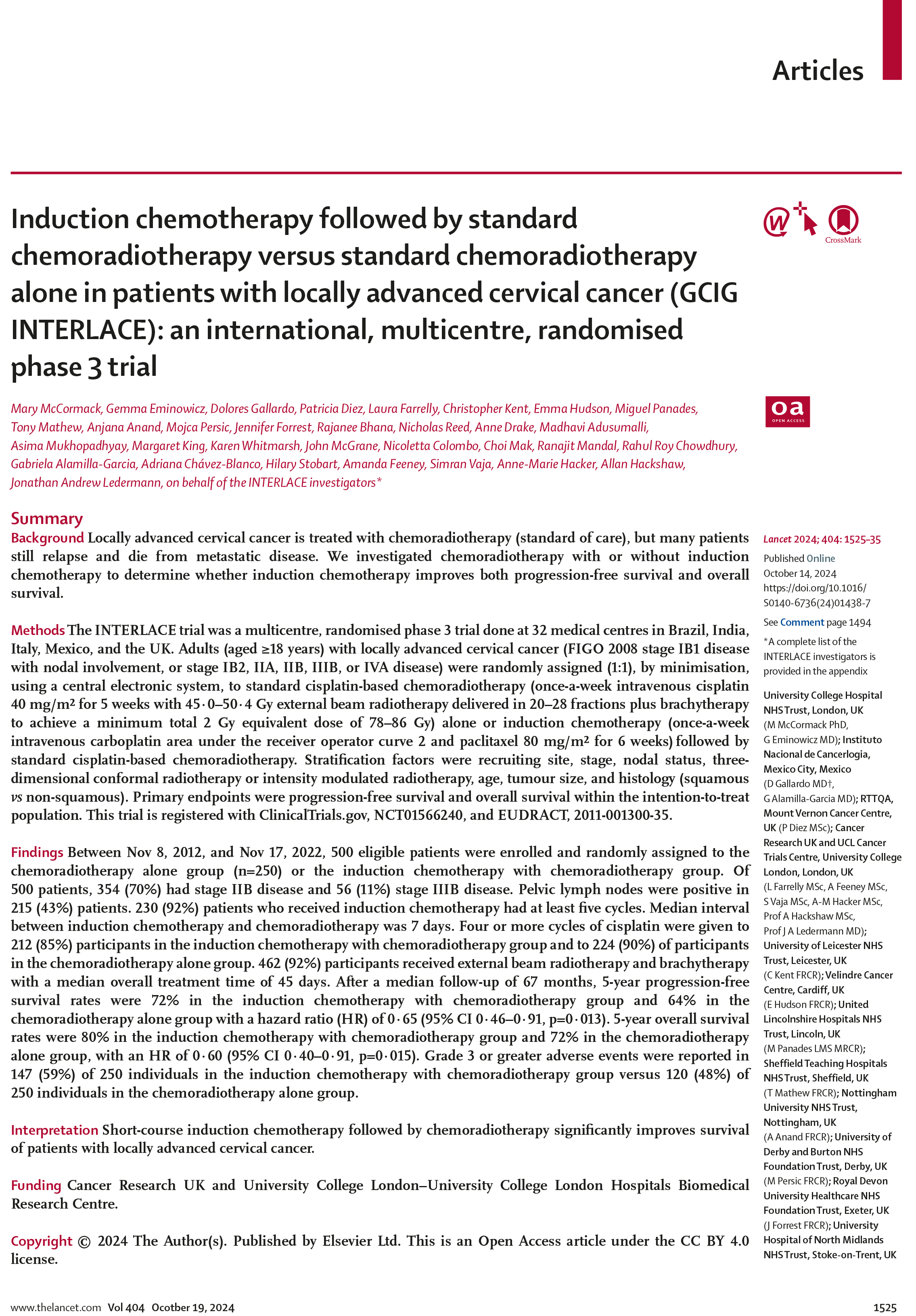 Induction chemotherapy followed by standard chemoradiotherapy versus standard chemoradiotherapy
